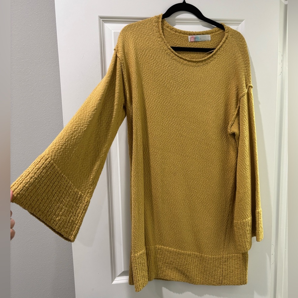 FP Beach Mustard Knit Sweater